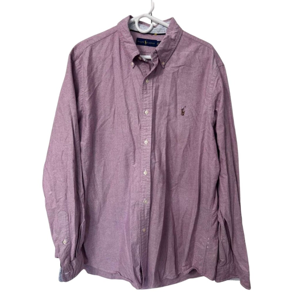 Ralph Lauren Button Down Shirt Men's XXL Pink Oxford Long Sleeve Classic
